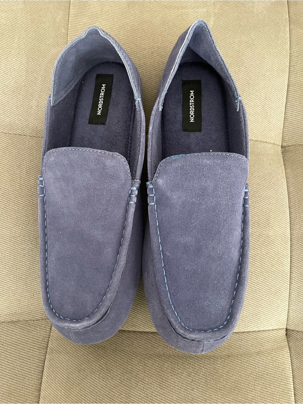 Nordstrom Men’s Suede Slip-Ons in Blue Stone Suede